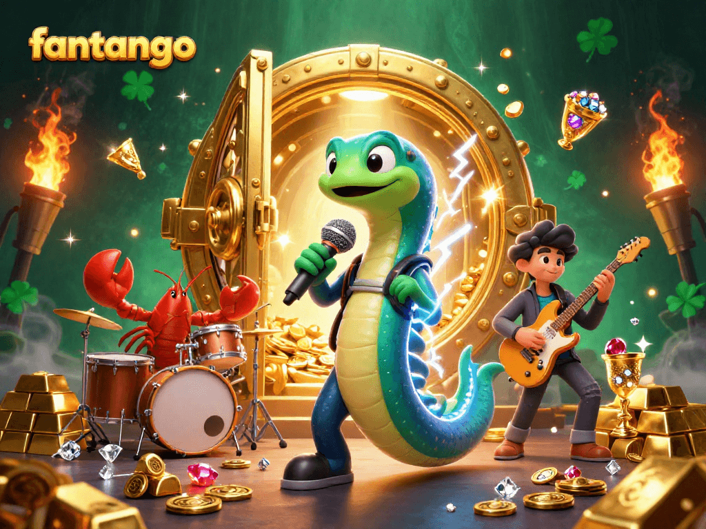 Join the electrifying show of FanTango with a DJ electric eel, lively undersea band, and treasure-filled casino.