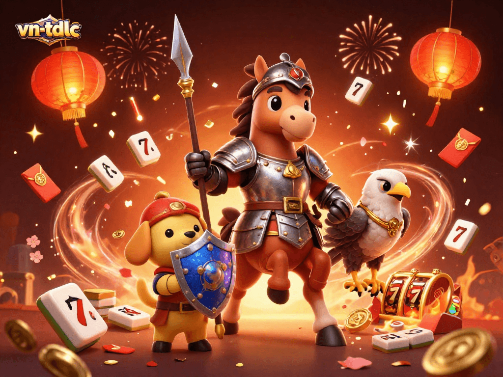 Experience thrilling gameplay at vn-tdtc with a vibrant casino scene featuring lucky symbols and energetic characters.
