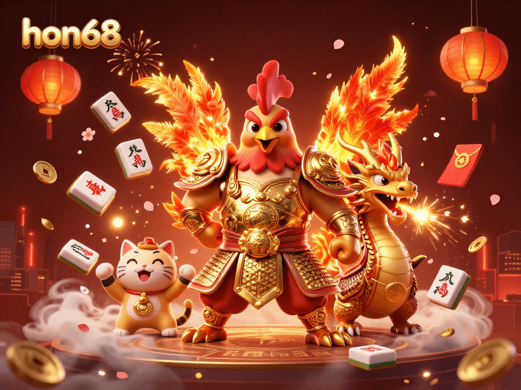 Enhance your gaming experience at hon68 with our thrilling rooster warrior and dragon hatchling.
