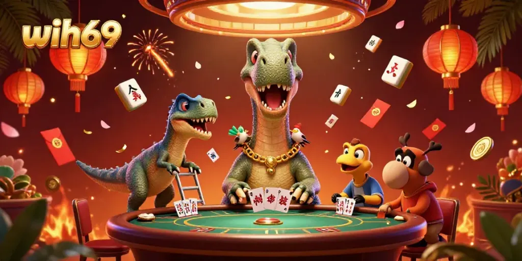 Permainan menyenangkan di WIH69 dengan dinosaurus dan elemen kasino yang berkilau