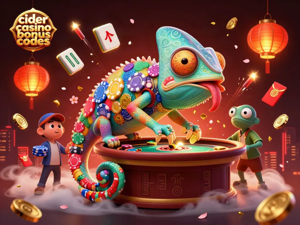 Win exciting prizes with the latest cider casino bonus codes in this vibrant 3D scene.