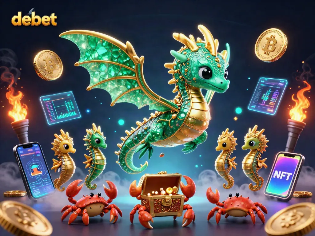 Experience the thrill of debet gaming with a vibrant 3D sea dragon and treasure-filled scene.