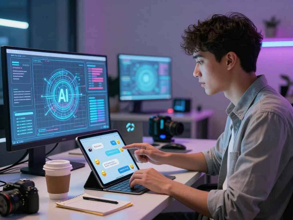 Interactive porn ai chat conversation in a modern digital workspace