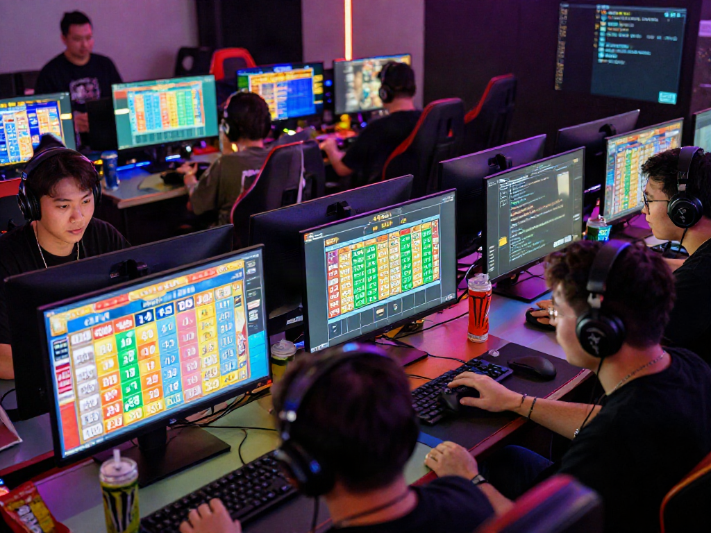 Engaged players exploring situs togel platform in a vibrant digital gaming scene.