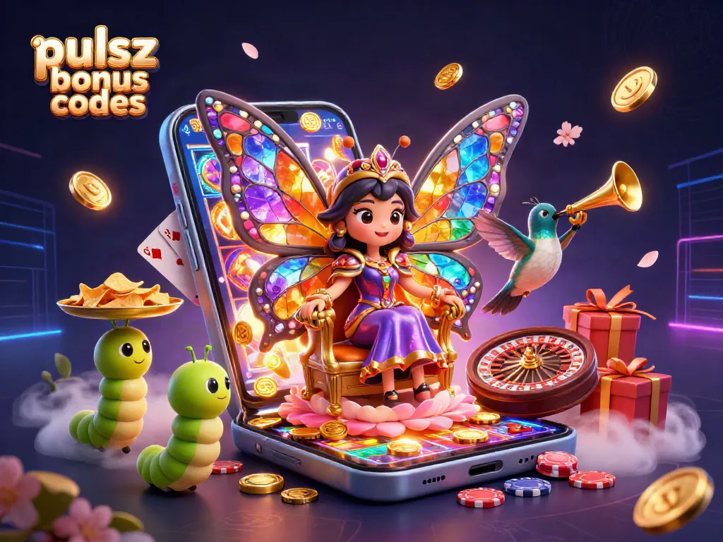 Experience the excitement of pulsz bonus codes with vibrant casino-themed elements and characters.