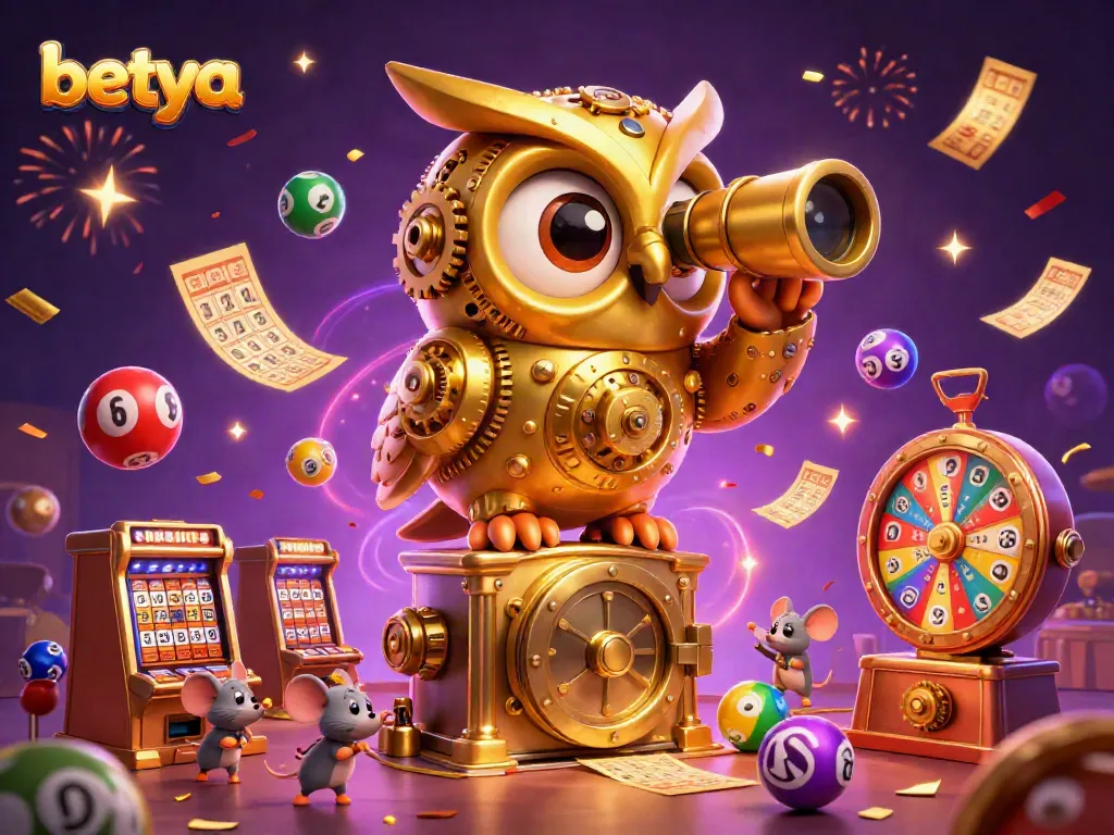 Experience the excitement of betya with a colorful casino scene featuring vibrant games and characters.