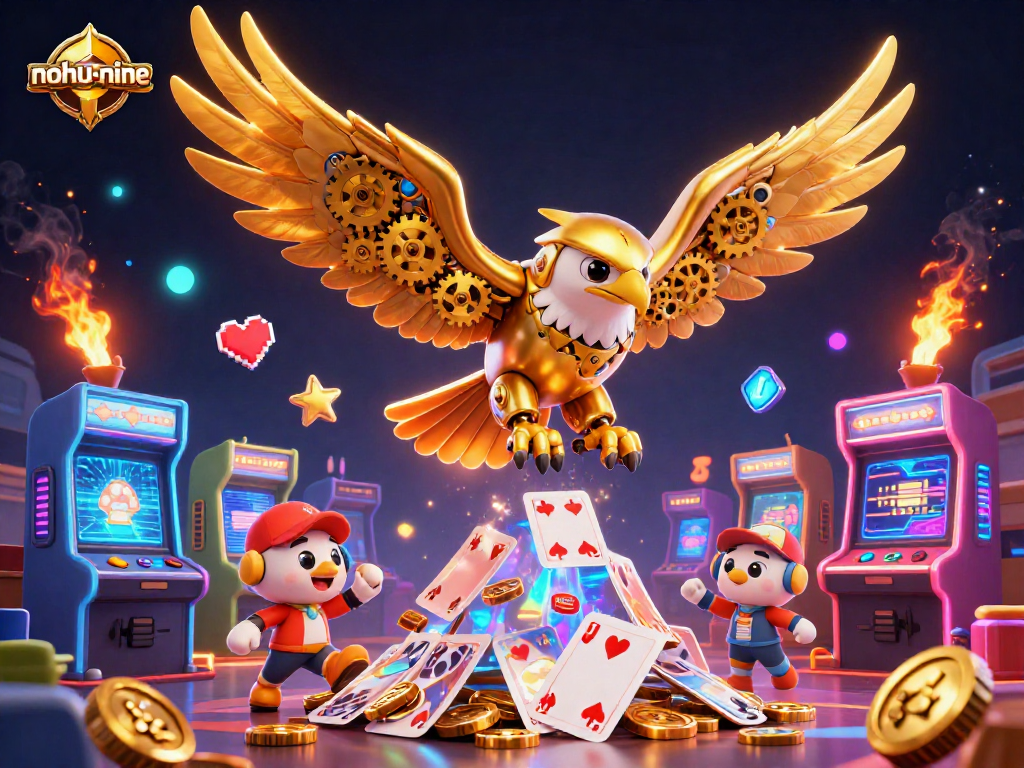 Experience thrilling gameplay with nohu-nine in this vibrant 3D casino scene full of action and energy.