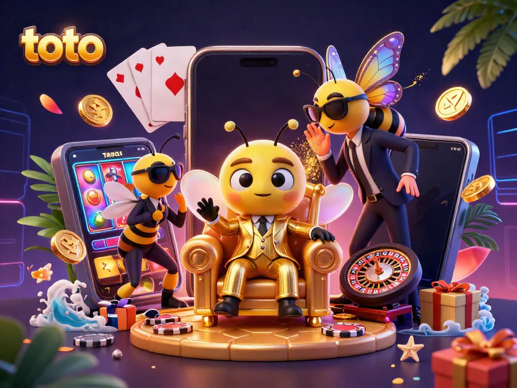 Play engaging slot games with toto, featuring vibrant characters and thrilling casino elements.