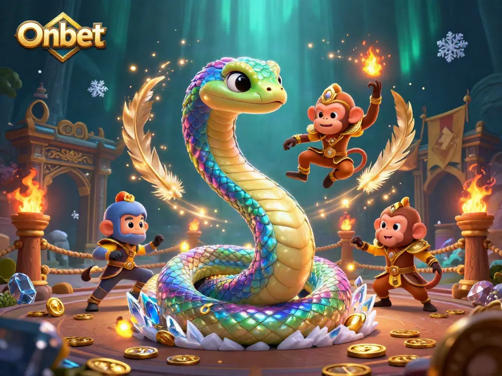 Engage in thrilling gameplay at Onbet, featuring a vibrant casino theme with animated characters and dynamic elements.
