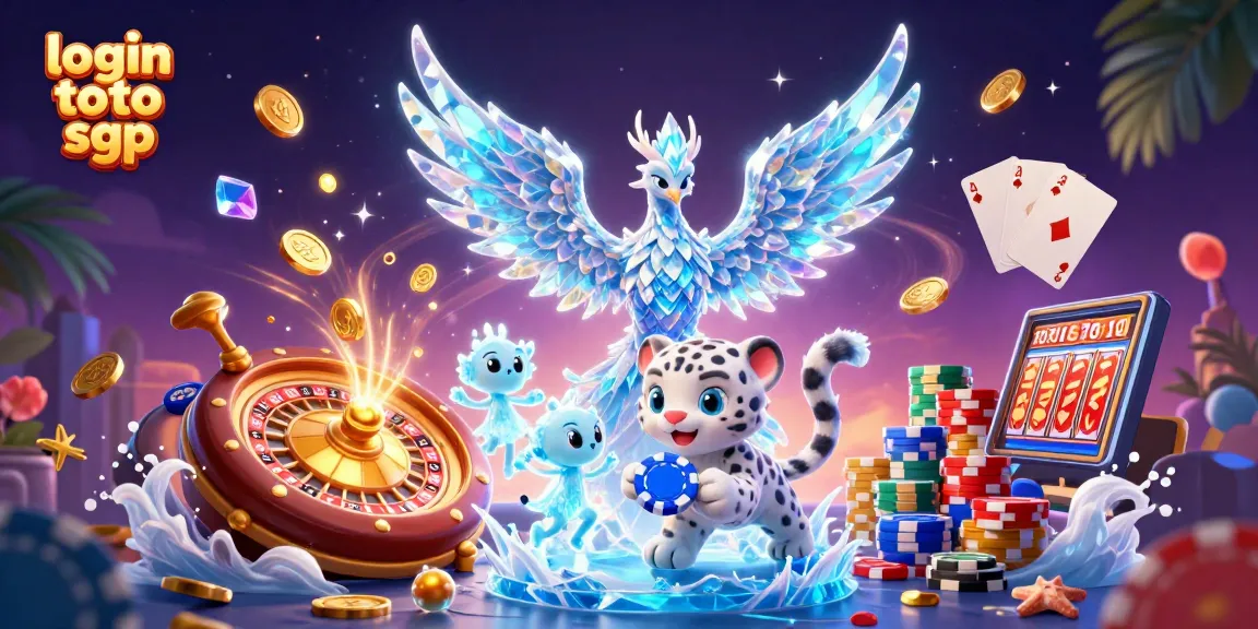 Experience login toto sgp with vibrant graphics and immersive casino-themed 3D illustration.