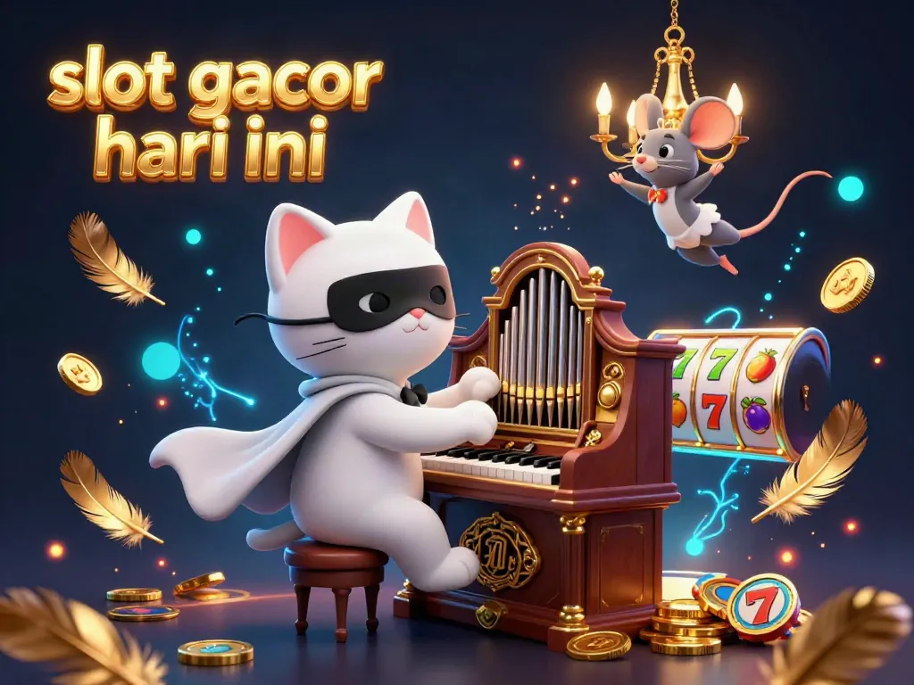 Experience slot gacor hari ini with a captivating illustration featuring a whimsical casino atmosphere.