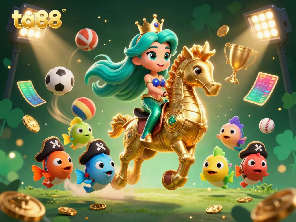 Experience the thrill of ta88 with vibrant 3D casino characters and dynamic gaming elements in this enchanting scene.