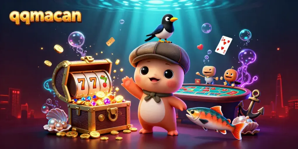 Engage with qqmacan's vibrant underwater gaming scene filled with treasure, luck, and excitement.