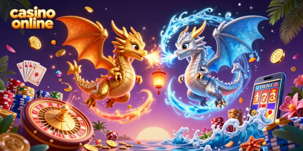 Gambarlah pengalaman judi yang mendebarkan di casino online dengan naga 3D dan elemen taruhan.