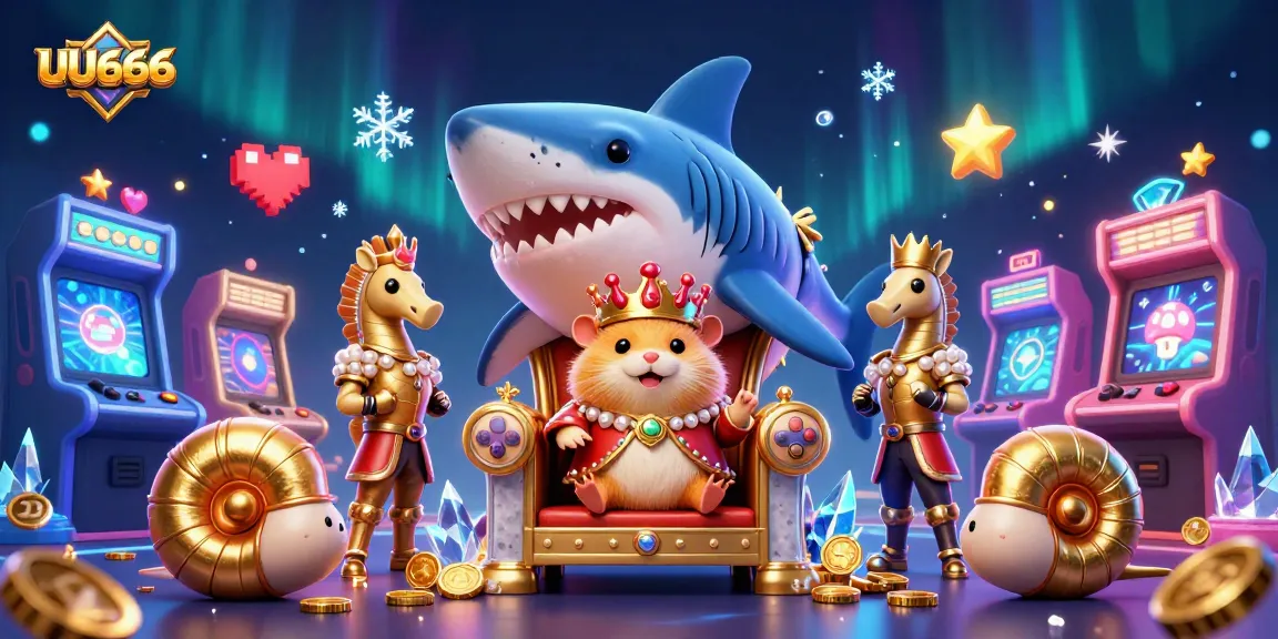 Experience thrilling gameplay at UU666 with a golden hamster king and casino elements.