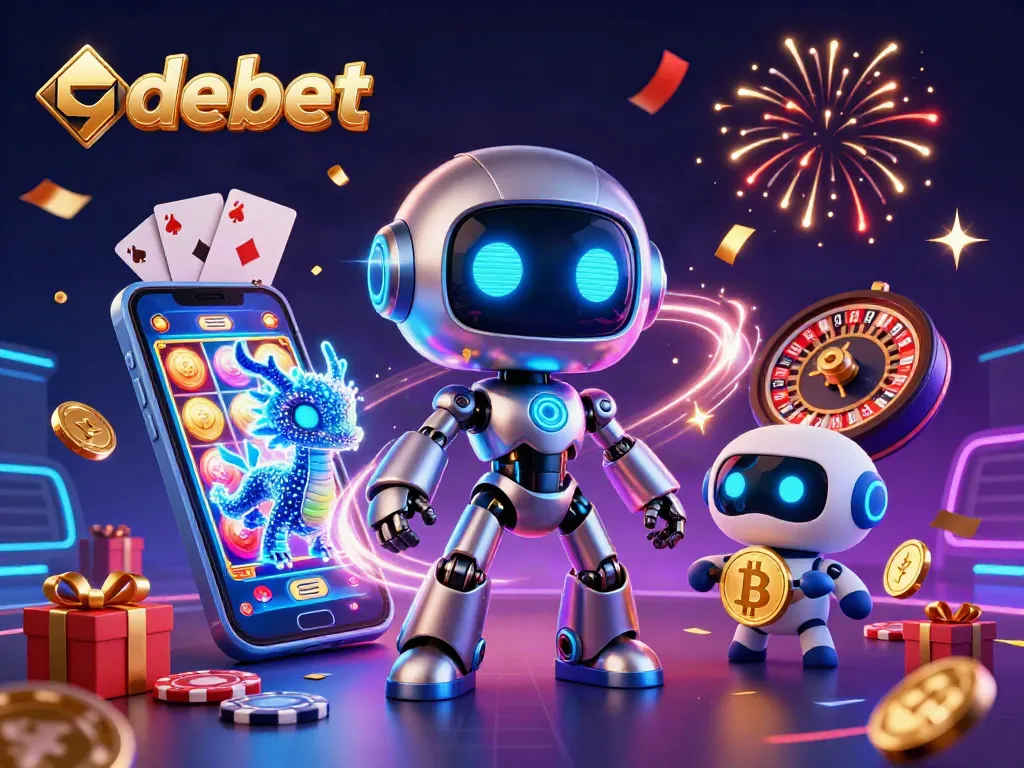 Experience debet's thrilling casino environment with vibrant 3D characters and dynamic game elements.