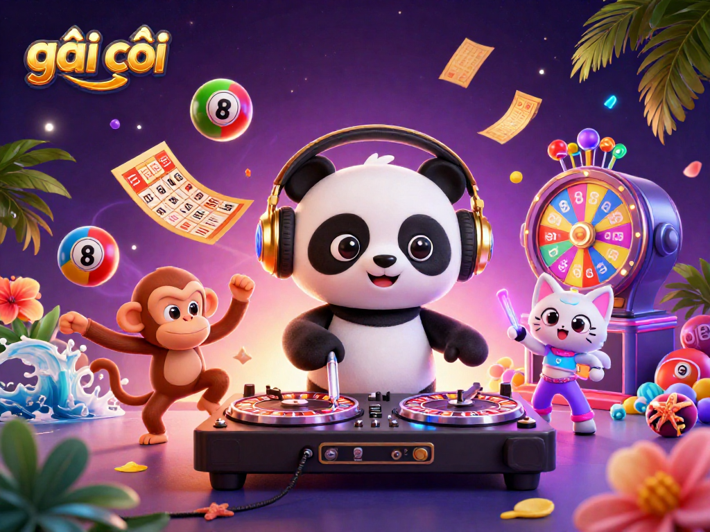 Engage with lively games at gái gọi in this 3D animated casino scene filled with dynamic energy.