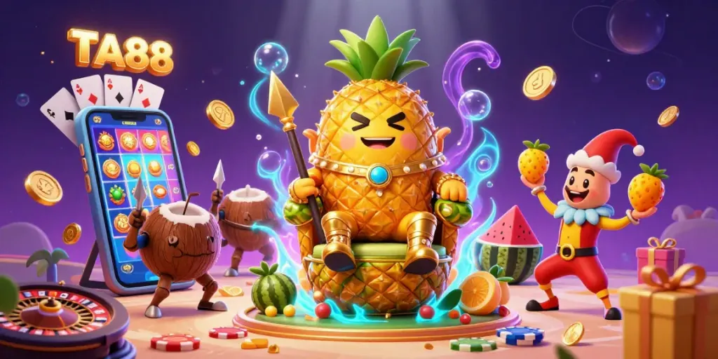 TA88 brings excitement with golden pineapple king and engaging casino elements in vibrant 3D
