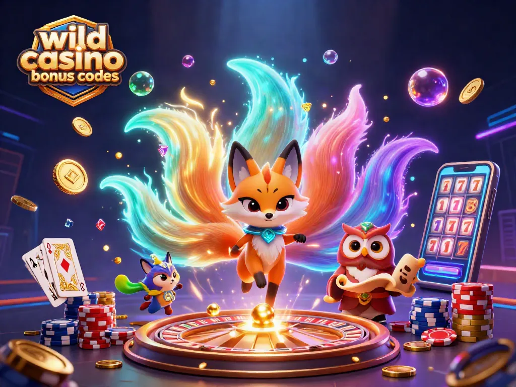 Engage with wild casino bonus codes featuring vibrant spirit characters and dynamic casino elements.