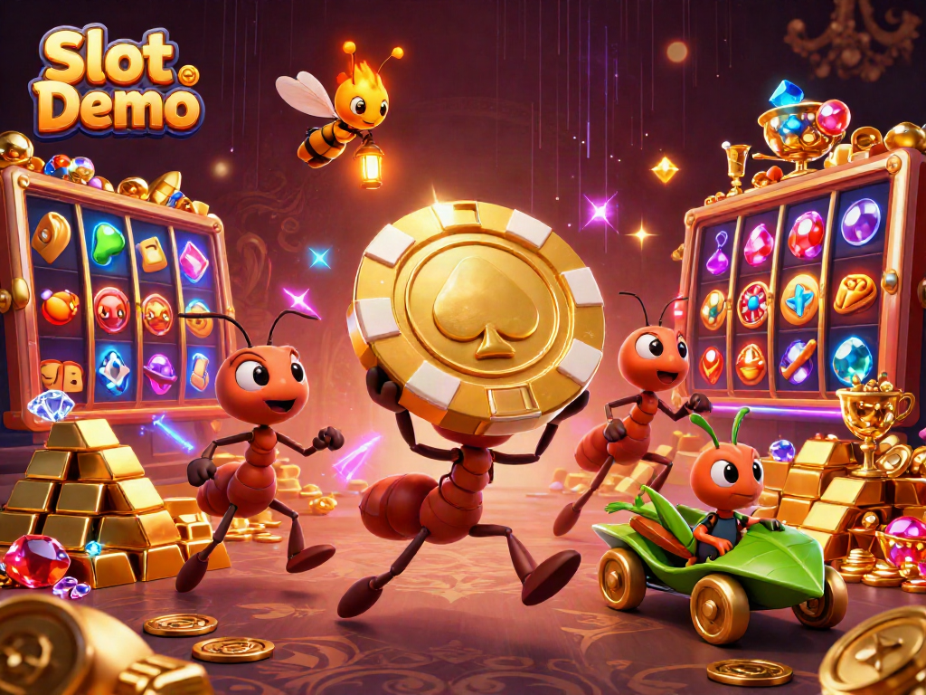 Play engaging Slot Demo with a cartoon ant team on a thrilling heist in ultra-detailed 3D