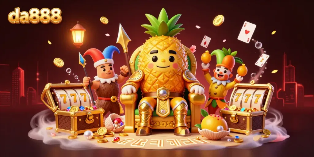 Join the da888 adventure with our vibrant 3D beach casino scene, showcasing lively characters and dynamic game elements.