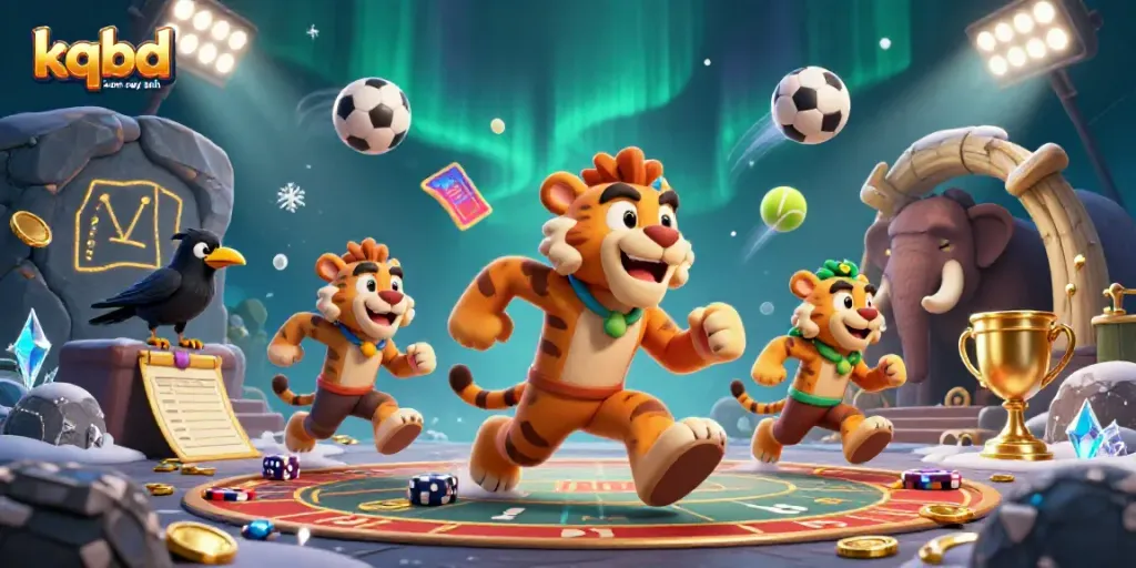Engage with kqbd hom nay anh as a playful caveman duo in a vibrant prehistoric casino setting.