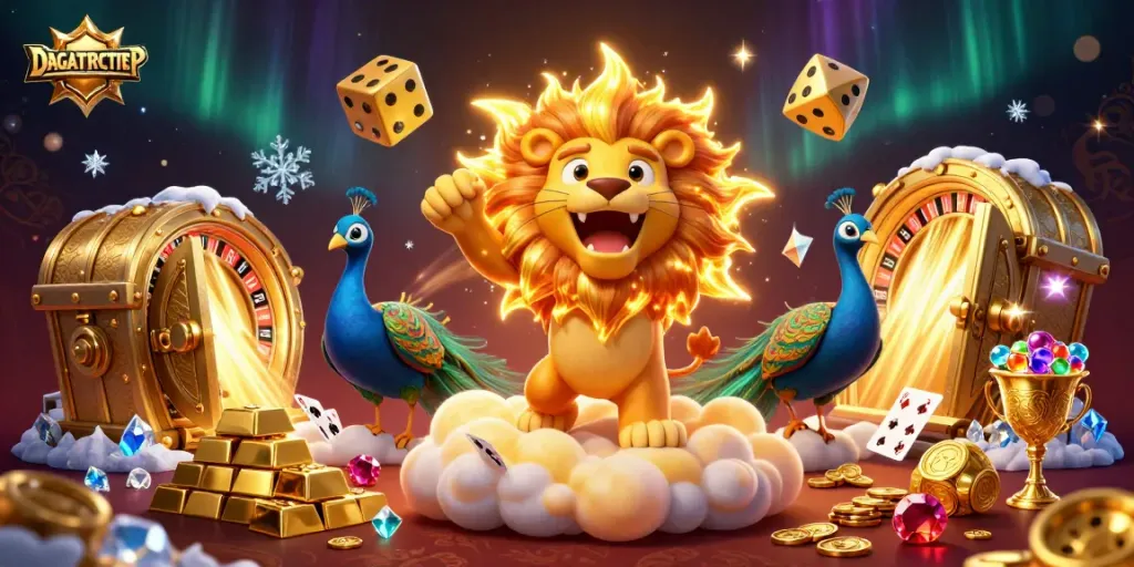 DAGATRUCTIEP showcases online live casino action featuring vibrant characters, dice, and gambling symbols.