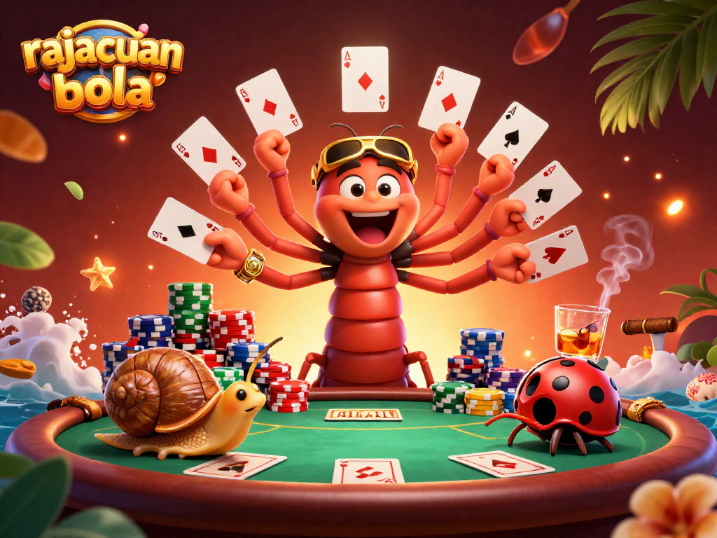 Experience rajacuan bola thrills with vibrant characters and dynamic casino elements in a colorful 3D scene.