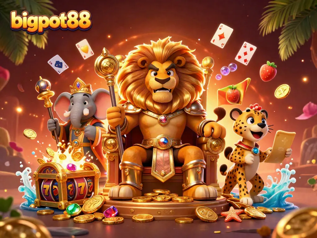 Menangkan jackpot besar di bigpot88 dengan karakter permainan yang memikat dan simbol keberuntungan.