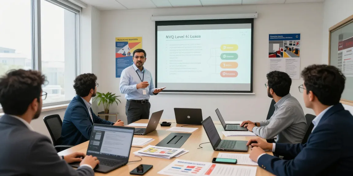 NVQ Level 6 in Saudi Arabia training session with a professional instructor guiding workplace safety practices.