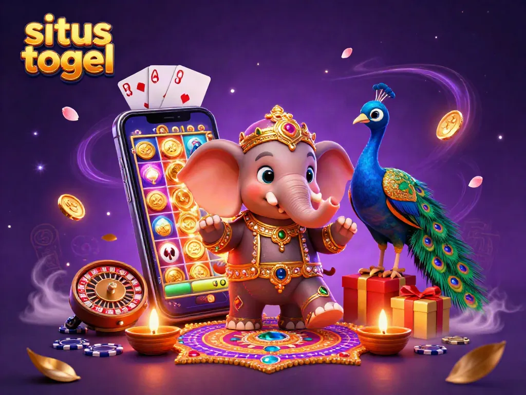 Menang di situs togel dengan elemen visual menarik dan dinamis, menggambarkan keseruan permainan.